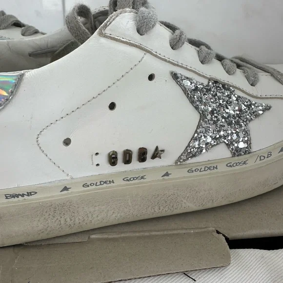 Golden Goose LEATHER PLATFORM GLITTER STAR MIRROR SNEAKER . Size 35 - Picture 4 of 11